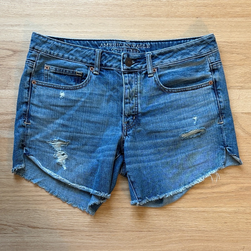 American Eagle Outfitters Distressed Blue Jean Shorts